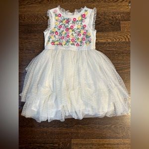 Beautiful, crème floral tulle dress from Mini Boden.  Size 3-4T